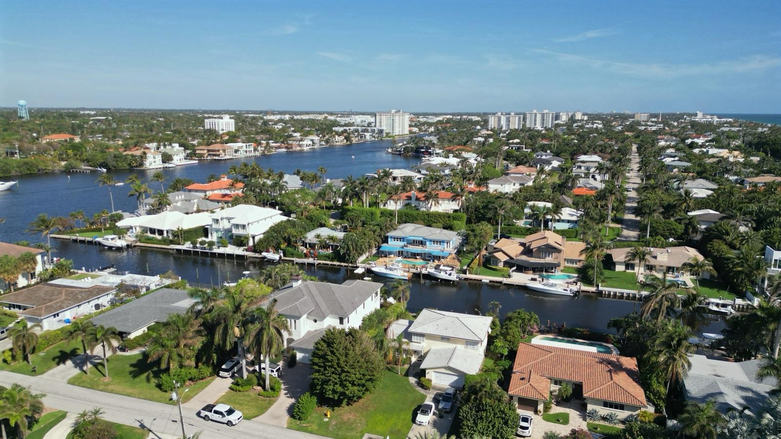 Waterfront homes along the Intracoastal Waterway in Delray Beach